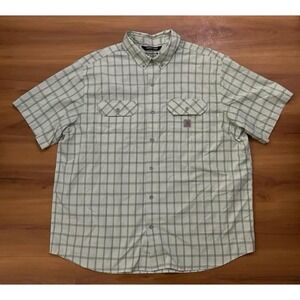 Mens Carhartt Force Plaid Relaxed‎ Fit Button Down Pocket Utility Shirt
